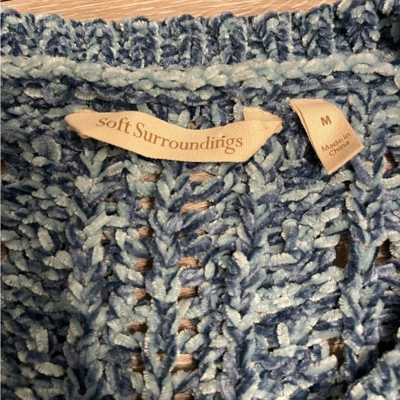Soft Surroundings Windsor park chenille sweater Ocean blue colors size M - Picture 4 of 7